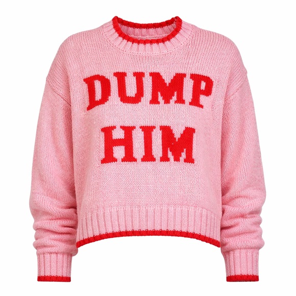 Sincerly Jules Sweaters - Sincerely Jules Pink Knit Sweater with Red Detail